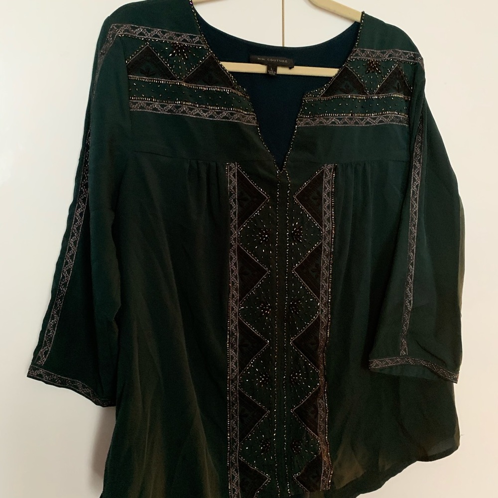 Beaded embroidered top